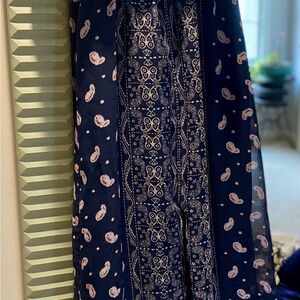 Princess Vera Wang Navy Paisley Maxi Dress